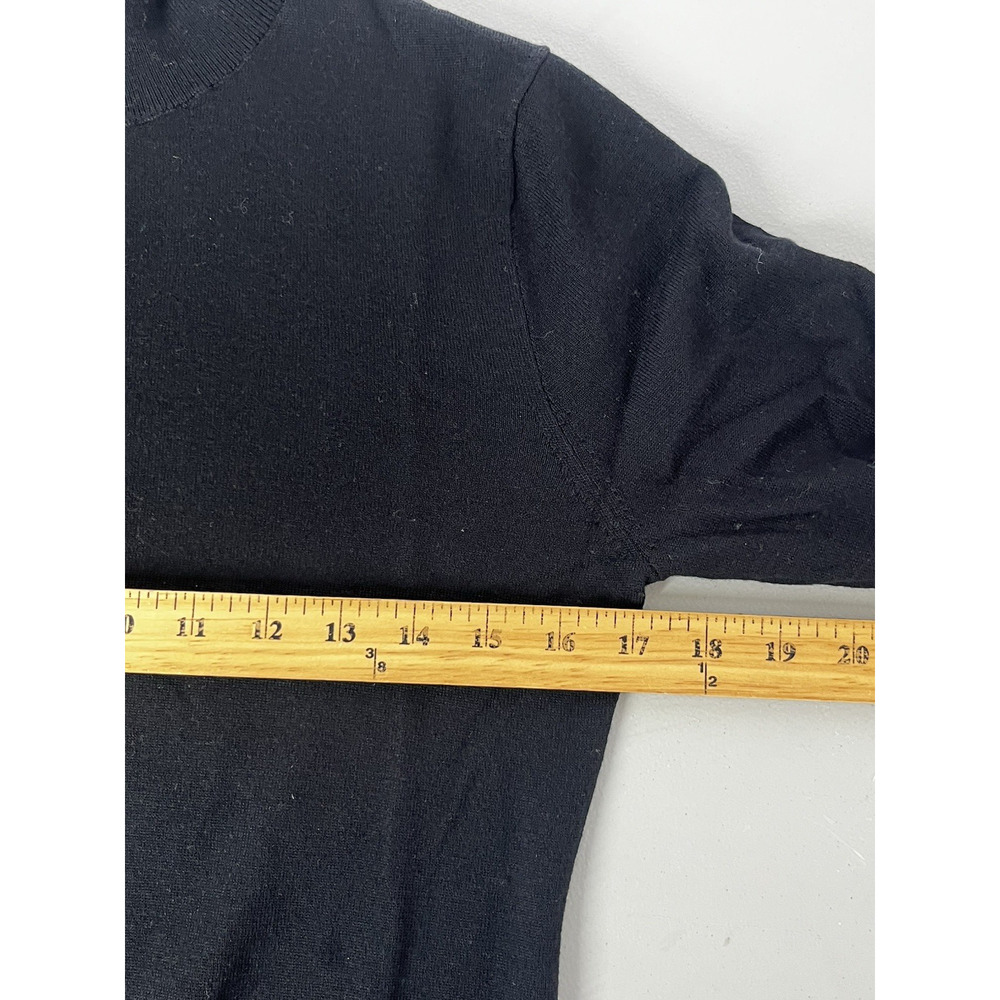 J Crew Carolyn Turtleneck Sweater Merino Wool Medium Black Lightweight Capsule - Picture 4 of 8